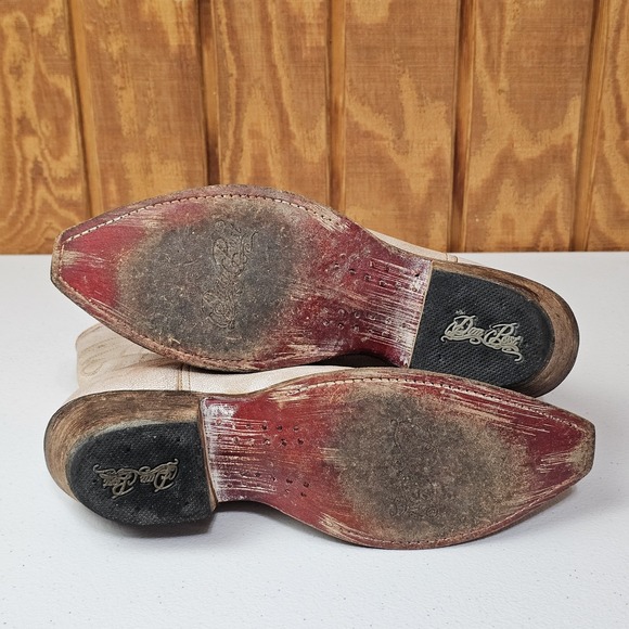 Dan Post Women's Standing Room Only Boots Sz 7 Distressed White Ankle DP4059 - Picture 8 of 10